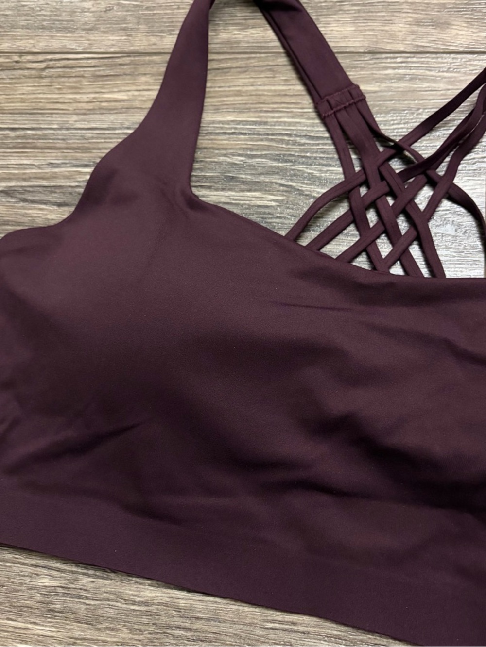 NWT Lululemon FlexyFlex Yoga Bra *Light Support, D-DDD Cups Black Plum Size L/XL - Picture 3 of 7